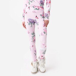 BOGNER X LoveShackFancy Lolei Ski Legging Pink Floral Butterfly GIRLS Sz 12/13Y
